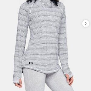Under Armour Blue White Stripe Zinger High Neck Pullover With Thumb Holes Gorp